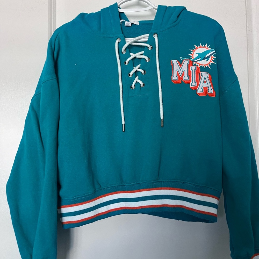 WEAR by Erin Andrews Miami Dolphins lace up pullover hoodie!